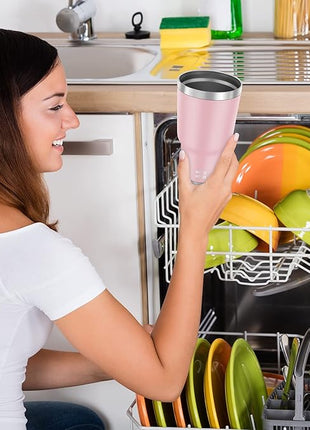 WETOWETO 30oz Tumbler, Stainless Steel Vacuum Insulated Water Coffee Tumbler Cup, Double Wall Powder Coated Spill-Proof Travel Mug Thermal Cup for Home Outdoor (Ice Pink, 1 Pack)