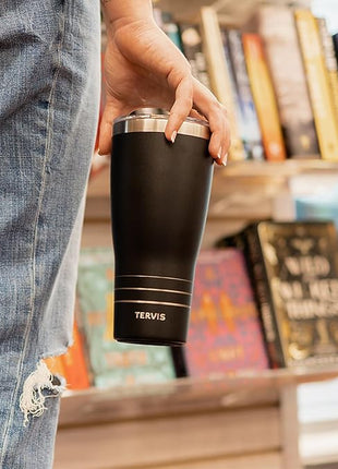 Tervis Traveler Kelly Ventura Floral Collection Triple Walled Insulated Tumbler Travel Cup Keeps Drinks Cold & Hot, 30oz, Posy