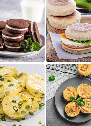 2 Pack Silicone Egg Mold for Breakfast Sandwiches, 4 Inch Non-Stick Jumbo Muffin Top Pan Round Baking Mold for English Egg Muffin, Hamburger Bun, Whoopie Pie