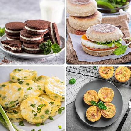 2 Pack Silicone Egg Mold for Breakfast Sandwiches, 4 Inch Non-Stick Jumbo Muffin Top Pan Round Baking Mold for English Egg Muffin, Hamburger Bun, Whoopie Pie