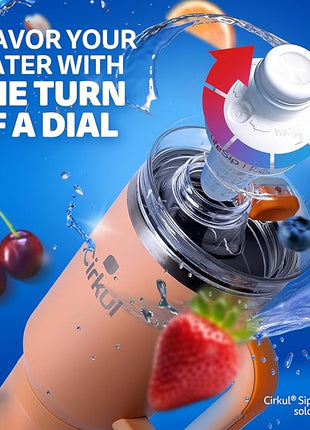 Cirkul 40oz. Apricot Stainless Steel Tumbler with Handle, All-Day StrawSip™, Double-Wall Insulated