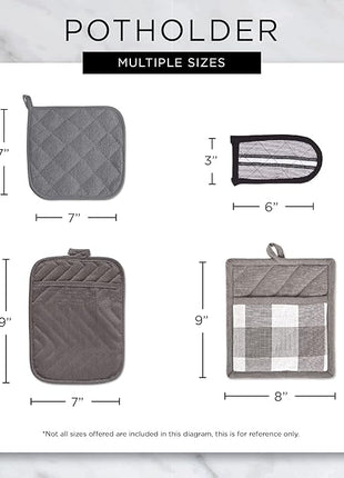 DII Double Strip Chef Kitchen Cooking & Baking Collection, Pan Handle Set, 6x3, Aqua, 3 Piece