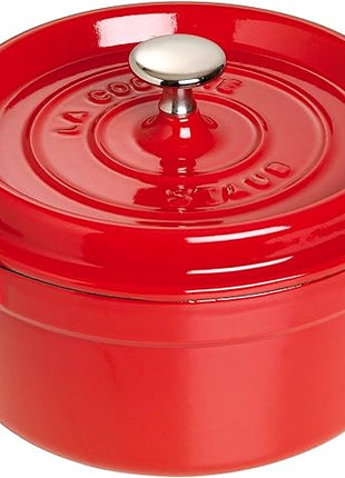 STAUB Cast Iron Roaster/Cocotte, Round, 20 cm, 2.24 L, Cherry Red