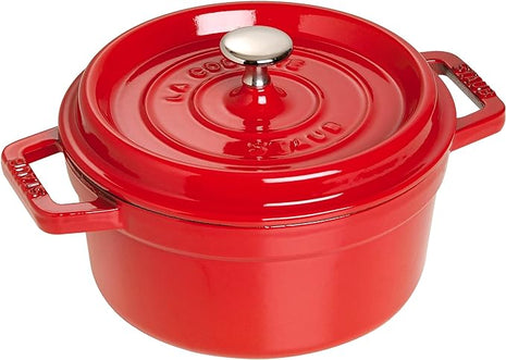 STAUB Cast Iron Roaster/Cocotte, Round, 20 cm, 2.24 L, Cherry Red