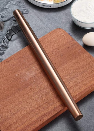 Berglander Rose Gold Rolling Pin, 16.7 Inches Stainless Steel Matte Finish With Rose Gold Titanium Plating Copper Rolling Pin For Baking, Pizza, Dough, Pie, Cookie, Gift Ideas For Bakers.