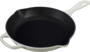 Le Creuset Enameled Cast Iron Signature Iron Handle Skillet, 10.25", White