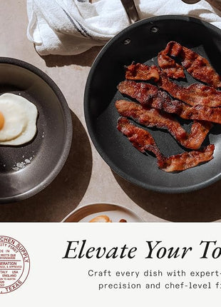 Made In Cookware - ProCoat Non Stick 3 Piece Frying Pan Set (Includes 8",10",12") - 5 Ply Stainless Clad - Professional Cookware - Crafted in USA - Induction Compatible - (Graphite)