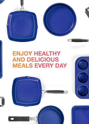 Mueller Sapphire UltraClad Kitchen Induction Pots and Pans Set Nonstick Induction Cookware Sets -24pc for Cooking Kitchen Cookware Sets, Frying Pans