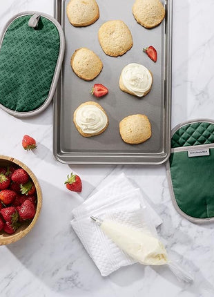 KitchenAid Asteroid Pot Holder 2-Pack Set, Pebbled Palm Green, 6.5"x10"