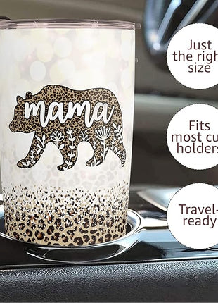 Macorner Mothers Day, Birthday Gifts for Mom Nana From Daughter Son - Christmas Gifts For Women Grandma - Stainless Steel Bear Tumbler 20oz