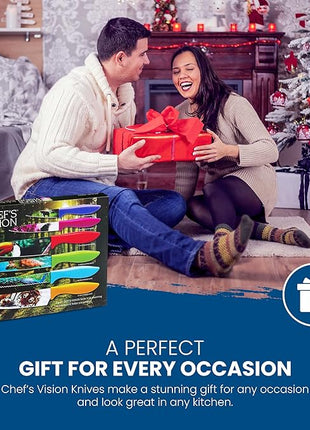 CHEF'S VISION Wildlife Knife Set-6-Piece Stainless Steel Cutting Knives Set for Kitchen with Stunning Animal Designs - Great Gift for Women or Men - Unique Kitchen Knife Set Gift for Nature Lovers