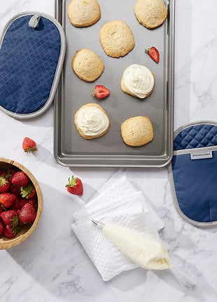 KitchenAid Asteroid Pot Holder 2-Pack Set, Blue Willow, 6.5"x10"