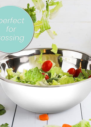 WHYSKO Meal Prep Stainless Steel Mixing Bowls Set, Home, Refrigerator, and Kitchen Food Storage Organizers | Ecofriendly, Reusable, Heavy Duty (White)