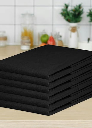 Urban Villa Halloween Flour Sack Kitchen Towels 27”x27” 12 Pack Black Color Dish Towels 100% Cotton Flour Sack Kitchen Towels for Embroidery DIY Projects Cloth Diapers Cheese Strainers Dish Cloths