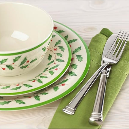 Lenox 863669 Holiday 4-Piece Melamine Dinner Plate Set, Christmas Dinnerware, Hosting (Pack of 4)