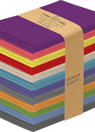 Urban Villa Kitchen Towels Set of 12 Dish Towels for Kitchen 100% Cotton Multi Color Dish Cloths 20''X30'' Large Multi-Purpose Kitchen Hand Towels Highly Absorbent Kitchen Towels with Hanging Loop