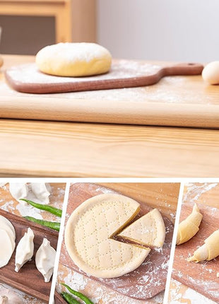 AISOSO French Rolling Pin, 17.7 Inches Wood Rolling Pins for Baking, Extra Long Classic Wooden Dough Roller for Fondant Pizza Pie Crust Cookie Pastry, Kitchen Baking Essentials, Light Yellow