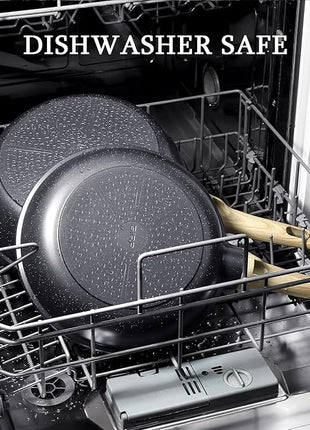 GiPP Non Stick Frying Pan - 8" Nonstick Pan Skillet with Ceramic Coating,Non Toxic Fry Pans for Cooking, Omelette Pan with Stay Cool Handle, Induction Compatible, PFAS/PTFE/PFOA Free (Gray)