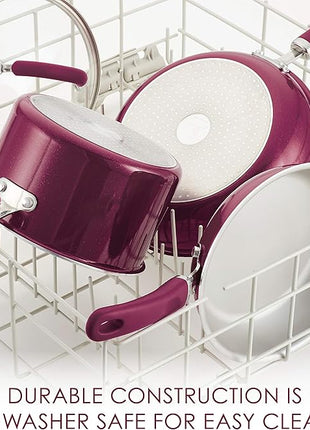 Rachael Ray Create Delicious Nonstick Cookware Pots and Pans Set, 13 Piece, Burgundy Shimmer