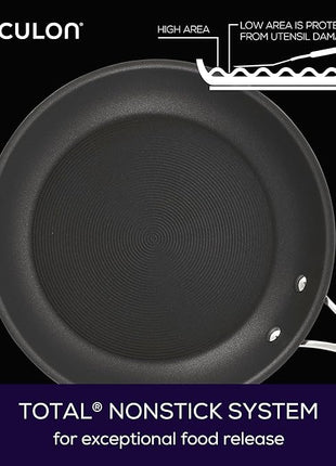 Circulon Radiance Deep Hard Anodized Nonstick Frying Pan /Skillet with Lid - 12 Inch, Gray