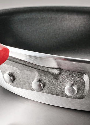 Tramontina Professional 8-Inch Non Stick Small Frying Pan, Heavy-Gauge Aluminum Skillet with Reinforced Nonstick Coating, Red Handle, Dishwasher and Oven Safe