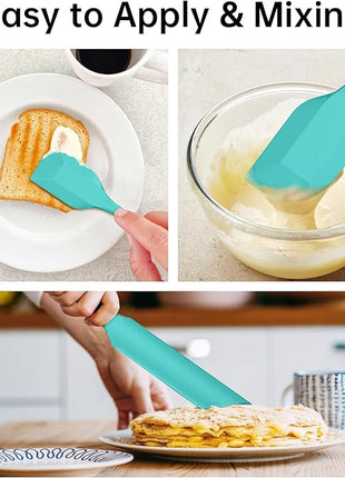 Barsone 5-Piece Silicone Spatula Set - Heat Resistant 446°F Food Grade BPA Free, Nonstick Cookware Safe Dishwasher Safe Kitchen Tools for Baking, Cooking, Stirring, Multicolor.