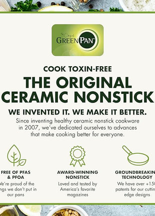 GreenPan Chatham Hard Anodized Healthy Ceramic Nonstick, 11" Frying Pan Skillet, PFAS-Free, Dishwasher Safe, Oven Safe, Gray