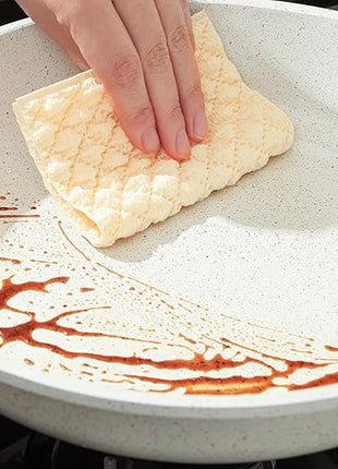 SENSARTE Nonstick Ceramic Frying Pan Skillet, 9.5 Inch Omelet Pan, Healthy Non Toxic Chef Pan, Induction Compatible Egg Pan with Heat Resistant Handle, PFAS-Free