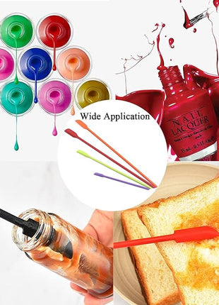 Beauty Spatula 4 PCS Makeup Spatula Mini Silicone for Cosmetics & Kitchen - 3 Sizes