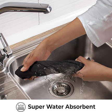 Urban Villa Kitchen Towels Set of 6 Halloween Dish Towels for Kitchen 100% Cotton Black Color Dish Cloths 20''X30'' Multi-Purpose Kitchen Hand Towels Highly Absorbent Kitchen Towels with Hanging Loop