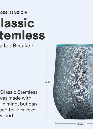 Corkcicle Stemless Wine Tumbler - Keeps Drinks Cold for 6 Hours - Triple-Insulated Stainless Steel - Non-Slip Base - Summer Drinkware Gift - Keeps Drinks Ice Cold - 12 oz - Ice Breaker