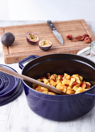 Staub Cast Iron 4-qt Round Cocotte - Dark Blue, Made in France