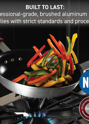 T-Fal Professional VX3 Brushed Nonstick Fry Pan with Stainless Steel Handle 10 Inch, Oven Broiler Safe 400F, Cookware, Pots and Pans, Frying Pan, Restaurant Grade, Certified by the NSF and CBA, Black