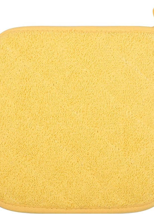 100% Cotton Kitchen Everyday Basic Terry Pot Holder Heat Resistant Coaster Potholder for Cooking and Baking Set of 5 Yellow