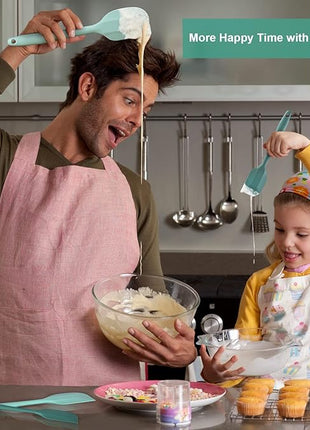 Silicone Spatula Set, Premium Spatulas Silicone Heat Resistant 2 Small & 2 Large Flexible Scraper for Nonstick Cookware, Rubber Spatula for Kitchen Mixing Baking Cooking Use, Soft Spatula - Set of 4