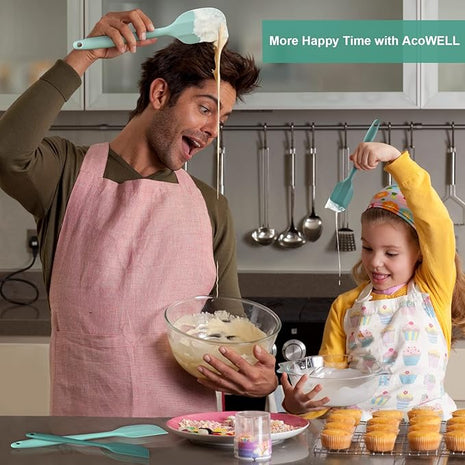 Silicone Spatula Set, Premium Spatulas Silicone Heat Resistant 2 Small & 2 Large Flexible Scraper for Nonstick Cookware, Rubber Spatula for Kitchen Mixing Baking Cooking Use, Soft Spatula - Set of 4