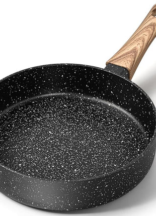 MICHELANGELO Small Frying Pan Nonstick - 6 Inch Single Egg Frying Pan, Mini Skillet with Stay-Cool Handle, Non-Toxic Omelette Pan, Black