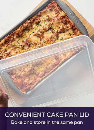 Circulon Nonstick Heavy Gauge Steel Bakeware Set with Rolled Pan Edges Loaf Pan, Cookie Pan, Baking Pans, Cake Pans, Muffin Pan and Cooling Rack (10-Piece, Gray)