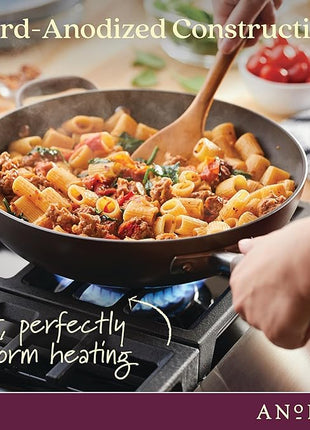 Anolon Advanced Home Hard Anodized Nonstick Deep Frying Skillet with Lid, 12-Inch Ultimate Pan, Bronze