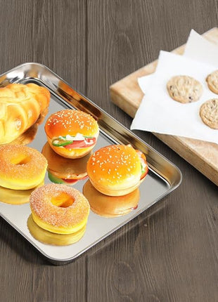 Baking Sheets 5 Pieces, Bastwe Cookie Sheets Set of 5 Stainless Steel Baking Pans Toaster Oven Tray Pans, Rectangle Size 12 × 9 × 1 inch, Rustproof & Healthy & Easy Clean & Dishwasher Safe