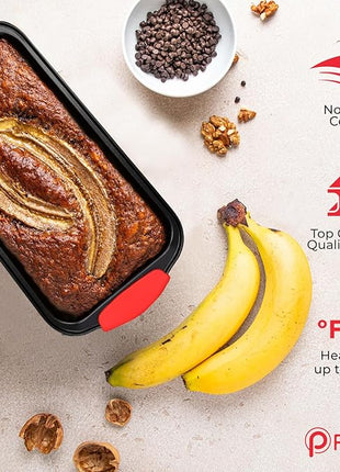 PERLLI Non-Stick 10-Piece Baking Pan Set, BPA-Free Carbon Steel Bakeware Set with Silicone Handles, Stackable Kitchen Oven Set, Cookie Sheet, Baking Tray, Baking Sheet Set, Oven Safe (446°F)