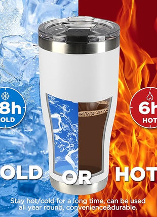 HAUSHOF 20 oz Tumbler, Stainless Steel Vacuum Insulated Coffee Tumbler Water Cup, Double Wall Travel Mug with Lid, Perfect for Hot and Cold Drinks