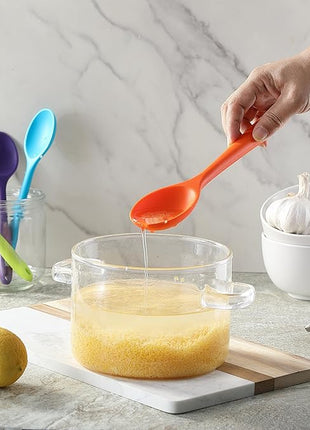 5PCS Silicone Serving Spoons Set, Vituer Heat Resistant Kitchen Spoons for Cooking, Mixing, Stirring and Serving, Dishwasher Safe (5 Pack, Multicolor)