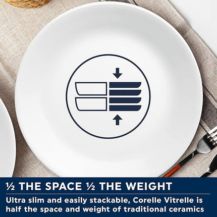 Corelle Dinnerware Set (12pc Set, Crimson Trellis)-Dinner Set for 4 4 x: Dinner Plates, Side Plates & Bowls 3 X More Durable, Half The Space & Weight of Ceramic up to 80% Recycled Glass, 1147166