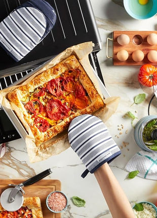 KitchenAid Albany Mini Oven Mitt 2-Pack Set, Ink Blue, 5.5"x8"