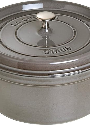 Staub 1003926 Cast Iron Roaster/Cocotte, Round 28 cm, 6.7 L, Graphite Grey