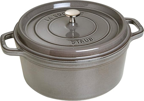 Staub 1003926 Cast Iron Roaster/Cocotte, Round 28 cm, 6.7 L, Graphite Grey