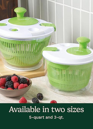 Cuisinart Large Spin Stop Salad Spinner- Wash, Spin & Dry Salad Greens, Fruits & Vegetables, 5qt, CTG-00-SAS1
