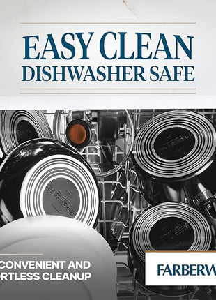 Farberware Glide Deep Nonstick Frying Pan / Fry Pan / Skillet with Helper Handle - 12.5 Inch, Black