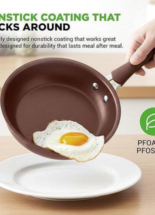 NutriChef 20 Piece Professional Home Kitchen Cookware and Bakeware, Pots and Pans Set Non Stick Kitchenware, Cool-Touch Handles, Safe for Gas, Electric, Induction Cooktops, Easy Clean, Brown